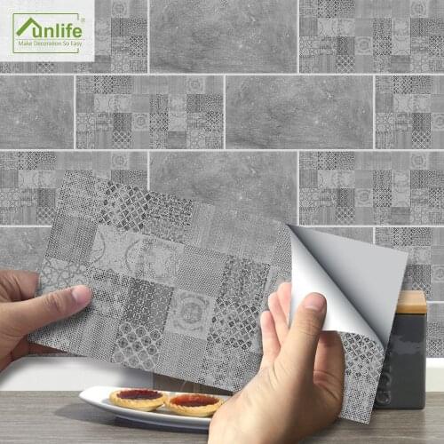 Funlife® 20X10cm Gray Cement Brick Wall Sticker Self-Adhesive Easy to Clean Waterproof Tile Stickers for Bathroom Kitchen Floor