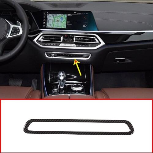 Carbon Fiber Style ABS Center Console Volume Decoration Frame Trim For BMW X5 2019 Year Model Accessories