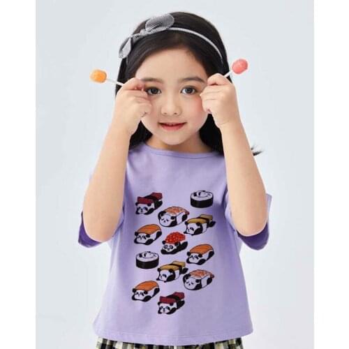 Panda Cute Printing Cool Casual Fashion Kids Tops For Girls Novelty Boys Clothing Children Clothes Baby Girl T Shirt O-neck Cool
