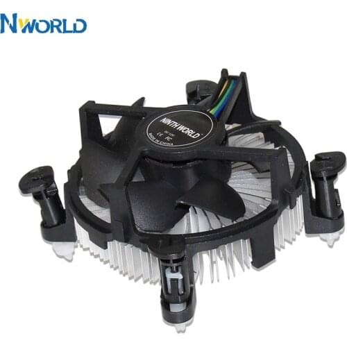 Socket 1150/1155/1156 4-Pin Connector CPU Cooler With Aluminum Heatsink & 3.5" Fan For Desktop PC Computer Intel Core i3/i5/i7