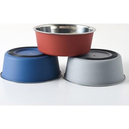 Pet Cat And Dog Stainless Steel Bowl Outdoor Travel Feeder Water Bowl Non-slip Food Tray Pet Supplies Accessories