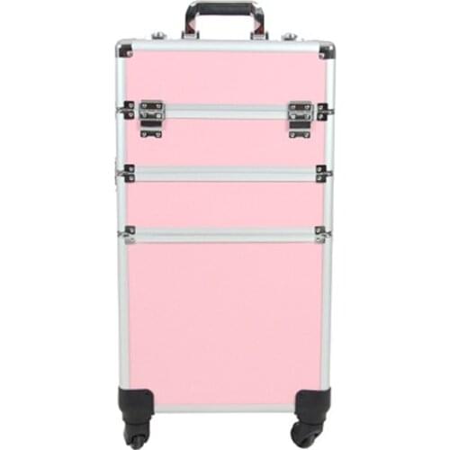 Multi Function Makeup Case Professional Cosmetic Storage Box Rolling Luggage Suitcase For Makeup Detachable Cosmetic Organizer