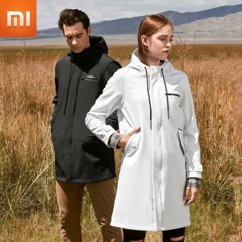 Xiaomi PELLIOT Business Mid-length Warm Soft Shell Jacket Windbreak Waterproof Mens Winter Plus Velvet Thick Anorak Jackets