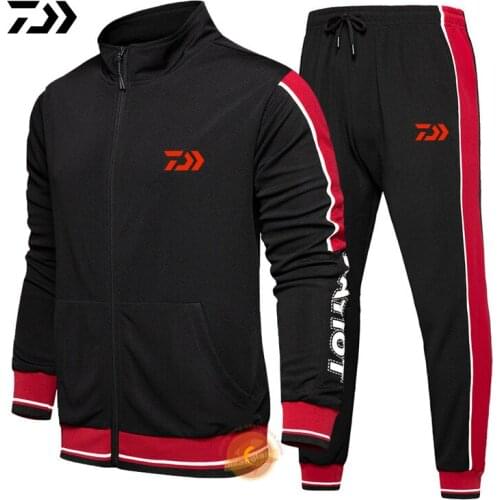 Fishing Men Outdoor Daiwa Waterproof Breathable Casual Fishing Hoodie Jackets Camping Sport Clothing Jacket and Pants Set