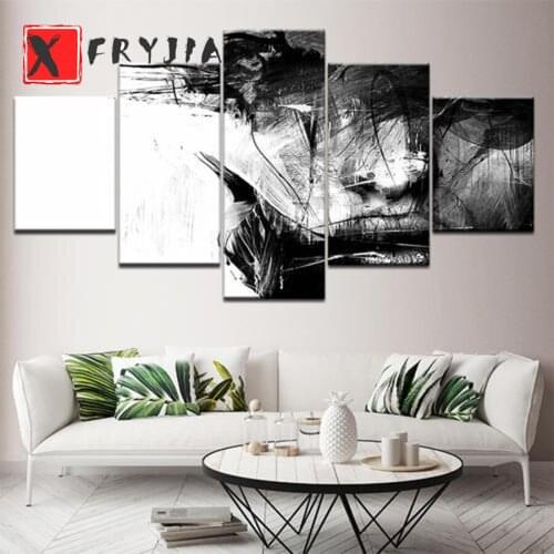 5pcs Diamond Painting Black and white abstract character art Cross Stitch Needlework Diamond Embroidery Mosaic Full Square Drill