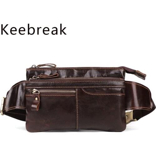 Genuine Leather Chest Bag Man Side Cross Body For Men 2021 Phone Holder Messenger Bag Vintage Cowhide Sling Belt Male Chest Pack