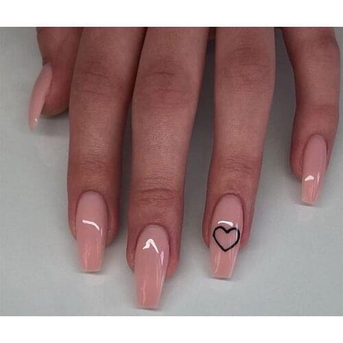 Nude Short Ballet Love Wearing Nail Finished Nail Nail Patch Nail Patch Waterproof Detachable
