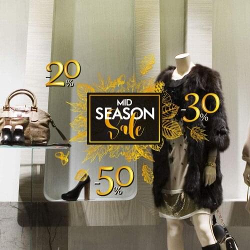 Window sticker Mid Season Sale-decorations for window shopping stores, without glue, repositionable and reusable