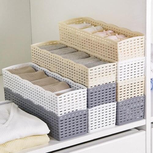 5 Grids Socks Underwear Storage Basket Wardrobe Organizer Box Towel Container organizer box Home storage almacenamiento ropa