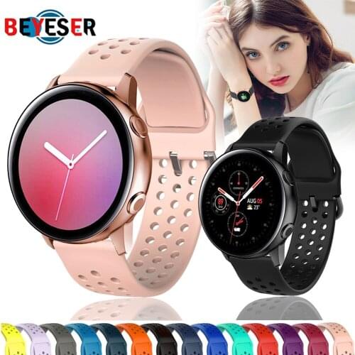 20mm Silicone Band for Samsung Galaxy Watch 42mm Active 2 40 44mm Gear S2 Soft Sport Watchband Strap Bracelet for Huami Amazfit