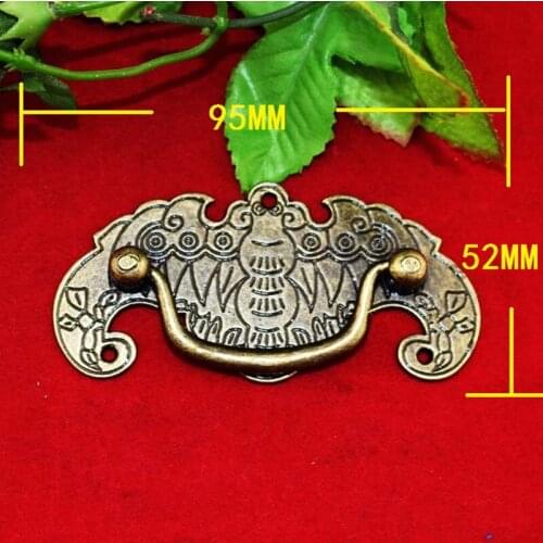 Antique Alloy Bat Pattern Handle,Drawer Cabinet Desk Box Door Pull Handle Knob Furniture,Bronze Color,95*52mm,2Pcs