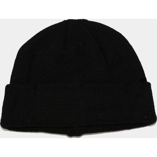 Broken hole dome knitted hat fashion core spun yarn solid color warm melon skin hat