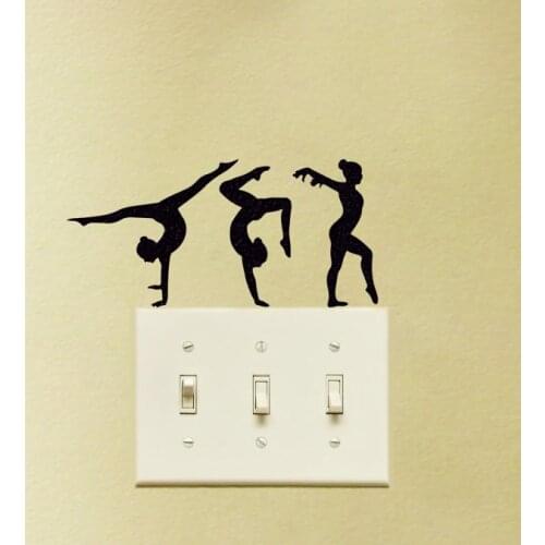 Fashion Style Gymnast Sports Silhouette Switch Laptop Or Windows Decals Posters Removable Adhesives Murals Vinyl Stickers S-863
