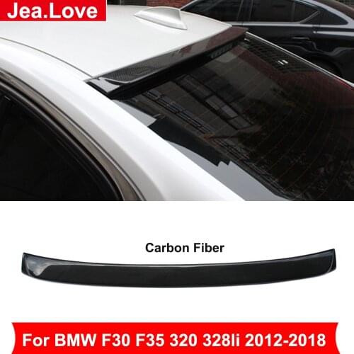 AC Style Real Carbon Fiber Material Roof Rear Spoiler Trim Window Wing For BMW 3 Series F30 F35 320 328li 2012-2018 Modification