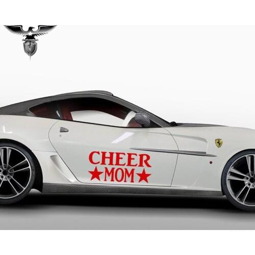 EmpireYing 3 Sizes 8 Colors Cheer Mom Lettering Art Cozy Family Sticker Car Window Truck Door Cheerleader Gymnastics Vinyl Decal