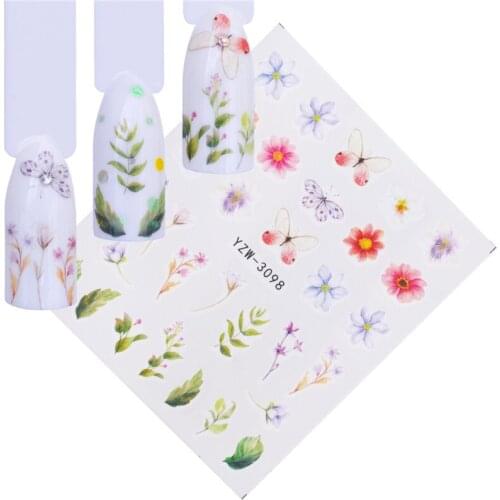 YWZLE 1 PC Lace Flower Nail Sticker Decal Water Transfer White Black Tips Women Makeup Tattoos 2020 Summer New Design