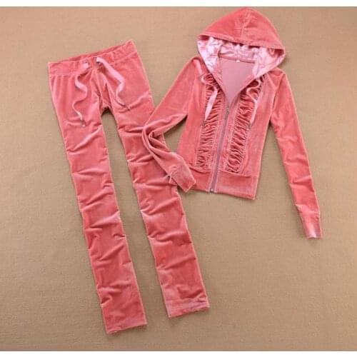 Solid Color 2 Piece Set Women Velet Tracksuit Outfit Pleated Joggers Sweat Suits Women Workout set Lounge Wear Spring Fall S-XL