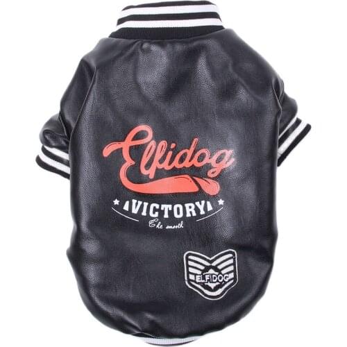 New Boy Dog Cat Coat Jacket PU Leather Pet Puppy Hoodie Winter Warm Clothes Apparel for Dogs Cats