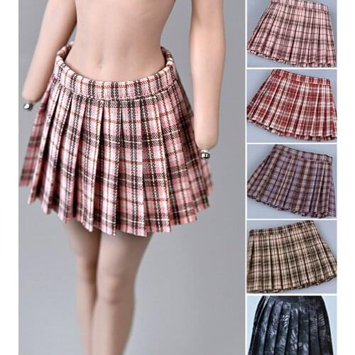 1/6 scale female figure student uniform pleated skirt model for 12 inch action figure