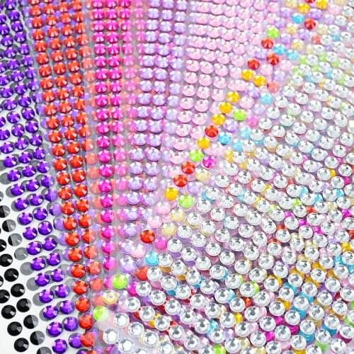 1 Sheet 3/4/5/6mm Self Adhesive Crystal Rhinestone Stickers Mobile Phone Car Art Craft Decals Scrapbooking Bling Acrylic Sticker