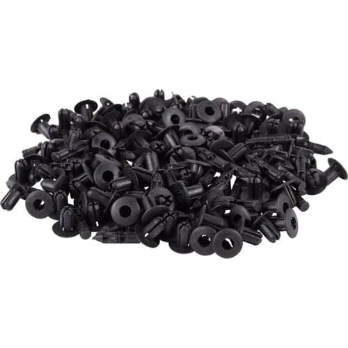 100Pcs Car Molding Door Fender 5mm Hole Plastic Rivets Fixing Black