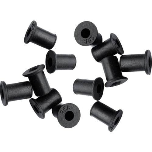 12x Black Rubber M6 6mm Well Nuts Threaded Brass Insert For Kayak Motorbike