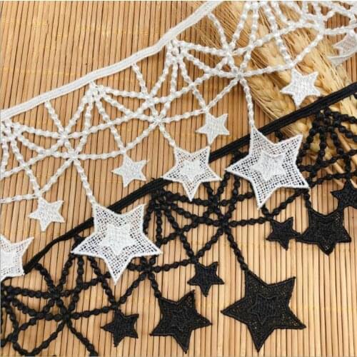 15Yard/Lot Water-soluble Star Lace Trim Accessories Embroidery Lace Fabric Clothing Dress Curtain Decoration 11CM Wholesale