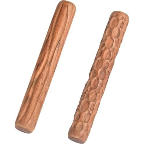 2Pcs Clay Modeling Pattern Rollers, Cobblestone Wood Grain Pattern Clay Rolling Pin Textured Hand Roller Pottery Tools