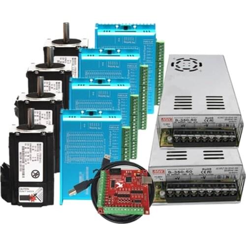 4 axis Closed loop motor kit nema 23 Stepper motor Closed Loop system with brake+servo Drive HBS57H + 3M cable cnc part