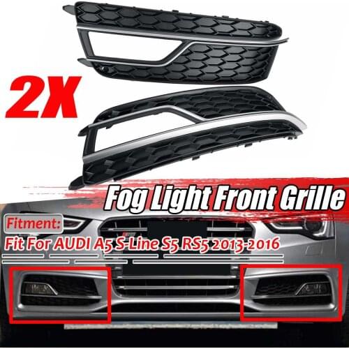 A5 S-Lines Car Front Bumper Lower Grille Fog Light Grill Grille Cover Trim For Audi A5 S-Lines Bumper S5 2013 2014 2015 2016
