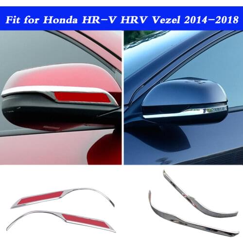 Car ABS Chrome Back Rear View Rearview Side Mirror Strip Stick Trim Panel For Honda HR-V HRV Vezel 2014 2015 2016 2017 2018