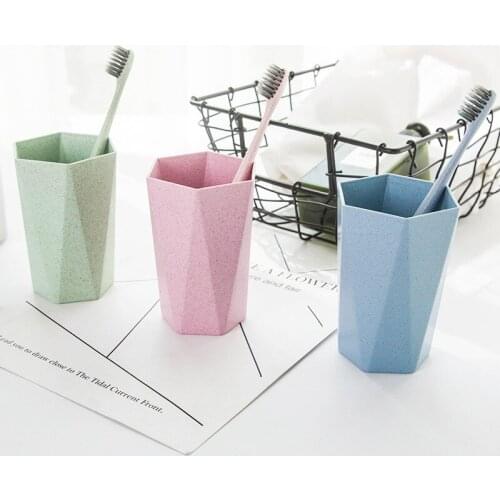 Wheat Straw Wash Cup Bathroom Simple Rhombus Brush Cup Couples Gargling Cup Tooth Cup coffee cup cat mug mugs Gift Box 1