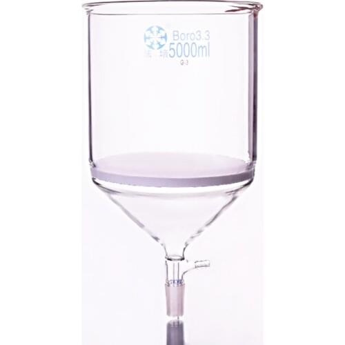 Filtration funnel,with grinding mouth sand board,Capacity 5000ml,Joint 24/40,Sand board specifications G3,Bush funnel,sand board