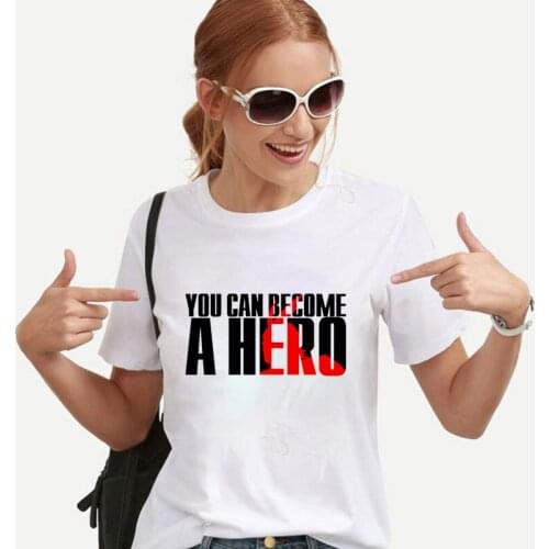 Japan Anime My Hero Academia T Shirt Incentive Slogan You Can Become A Hero Printed Tops Summer Fashion Casual Cotton Tee