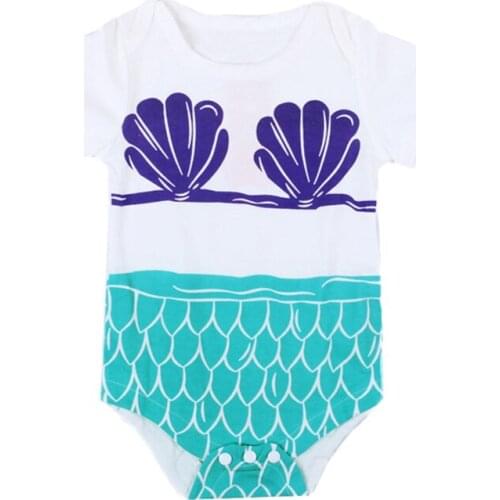 Baby Girl Rompers Toddler Girl Clothes Fish Scale Short Sleeve Kids Romper Newborn Infant Roupas De Overall Clothes Outfits