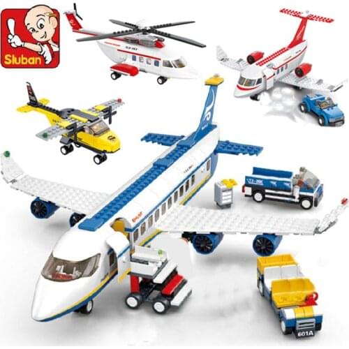 City Plane Airport The Traffic Jet Building Model Educational Building Blocks Sky Helicopter Toy For Children Brick Technique