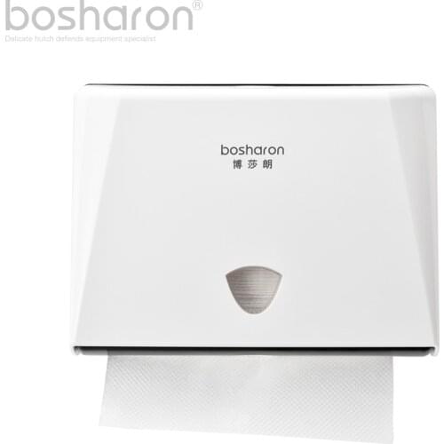 Tissue Box Towel Dispenser Wall Mounted Kitchen Bathroom Accessories Button Design White Holder For Multifold Z Fold Paper