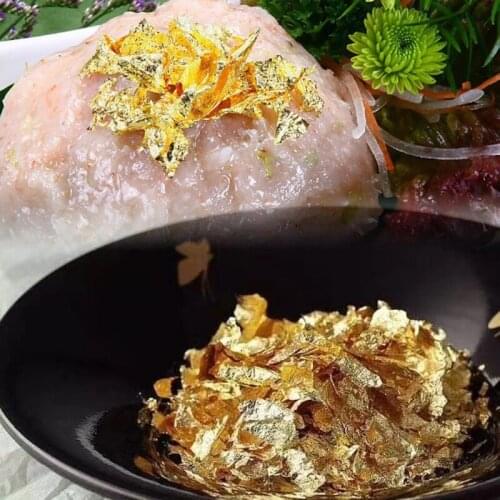 1 gram small pieces real genuine gold leaf foil flake, edible,mask, decorative dishes, very beautiful
