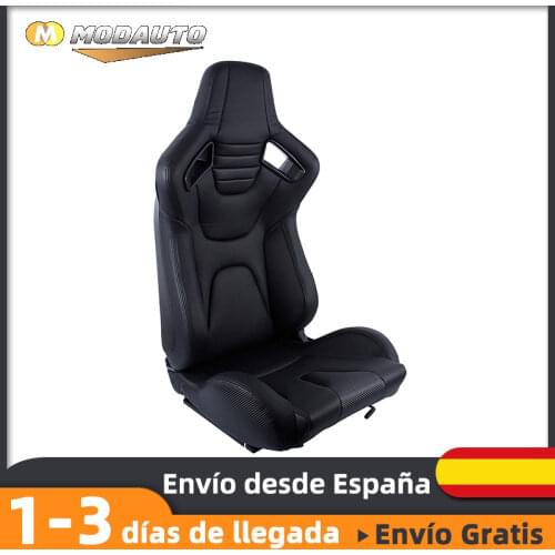 Modest sports car seat, adjustable Semibaquet, leather, with rails included, driver and passenger, Universal,N775