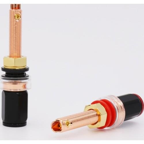 MS-6L-BK-CU Red Copper plated Long Binding post for speaker Hi-End Binding Post 4/ pcs