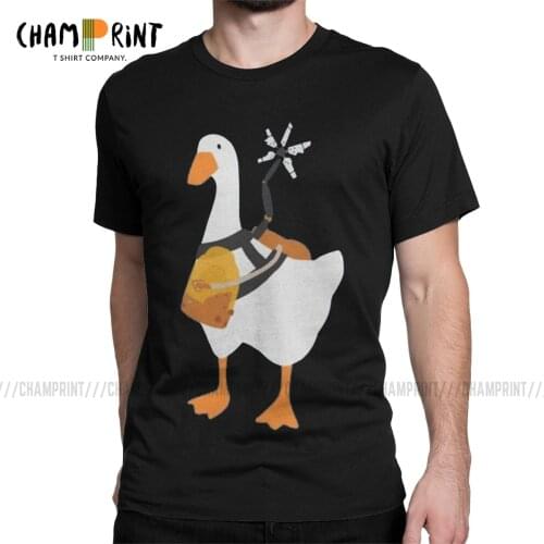 Ready To Fight T-Shirt Men Untitled Goose Game Death Stranding BB Pod Novelty 100% Cotton Tee Shirt O Neck T Shirts Printed Tops