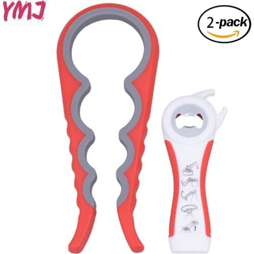 2 Pcs/set Lid Jar Opener Screw Cap Jar Bottle Opener Can Opener Manual Non-slip Twist Cap Bottle Launcher Opener Kitchen Gadget