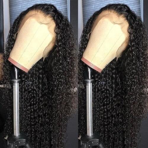 Middle Deep Parting Curly Lace Front Human Hair Wigs Pre Plucked HD Transparent Frontal Lace Wigs For Black Women