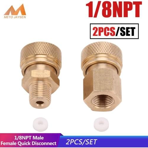 Paintball PCP 1/8NPT 8mm Female Male Quick Disconnect Connector Copper Coupling Fittings Socket 2pcs/set