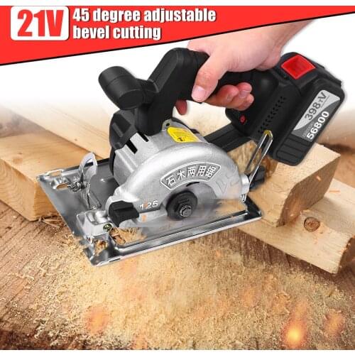 21V Cordless Circular Saw 6500RPM 45 Degree Adjustable Bevel Cutting with 110mm 30T Blades Circular Saw Woodworking Tools