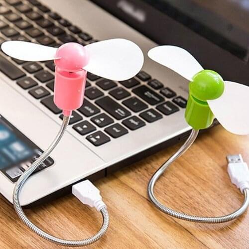 Portable USB Fan Goose Neck Laptop Cooler Desktop PC Computer Low Noise Air Condition Notebook Office Home Power Bank