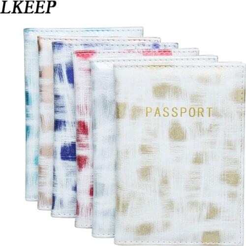 Durable Passport Wallet Passport Holder PU Leather Watercolor Doodle Passport Holder Travel Passport Cover For Women Men