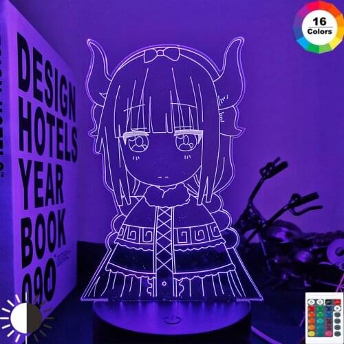Led Night Light Miss Kobayashis Dragon Maid 3d Lamp Anime for Room Decor Nightlight Kid Child Birthday Gift Kanna Kamui Light