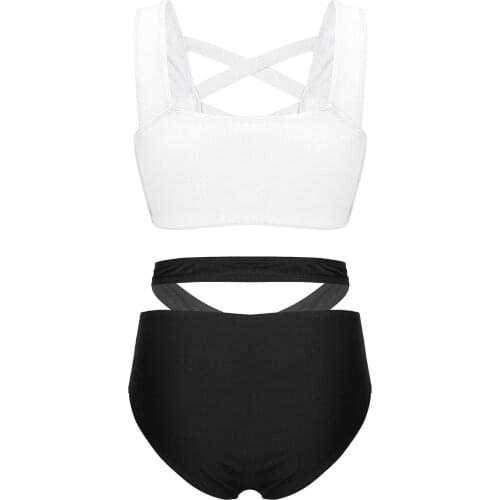 Women Two Piece Swimsuits 2021 Bandage Bikini Set Sexy Hollow Out Padded Top Swimwear Criss Cross Bathing Suits Beachwear