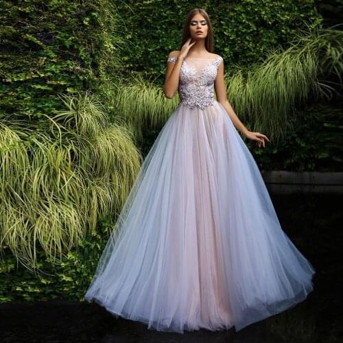 Unique Boat Neck A Line Appliques Summer Beach Wedding Dress Off Shoulder No Train Colorful Robe De Mariee 2021m New Design